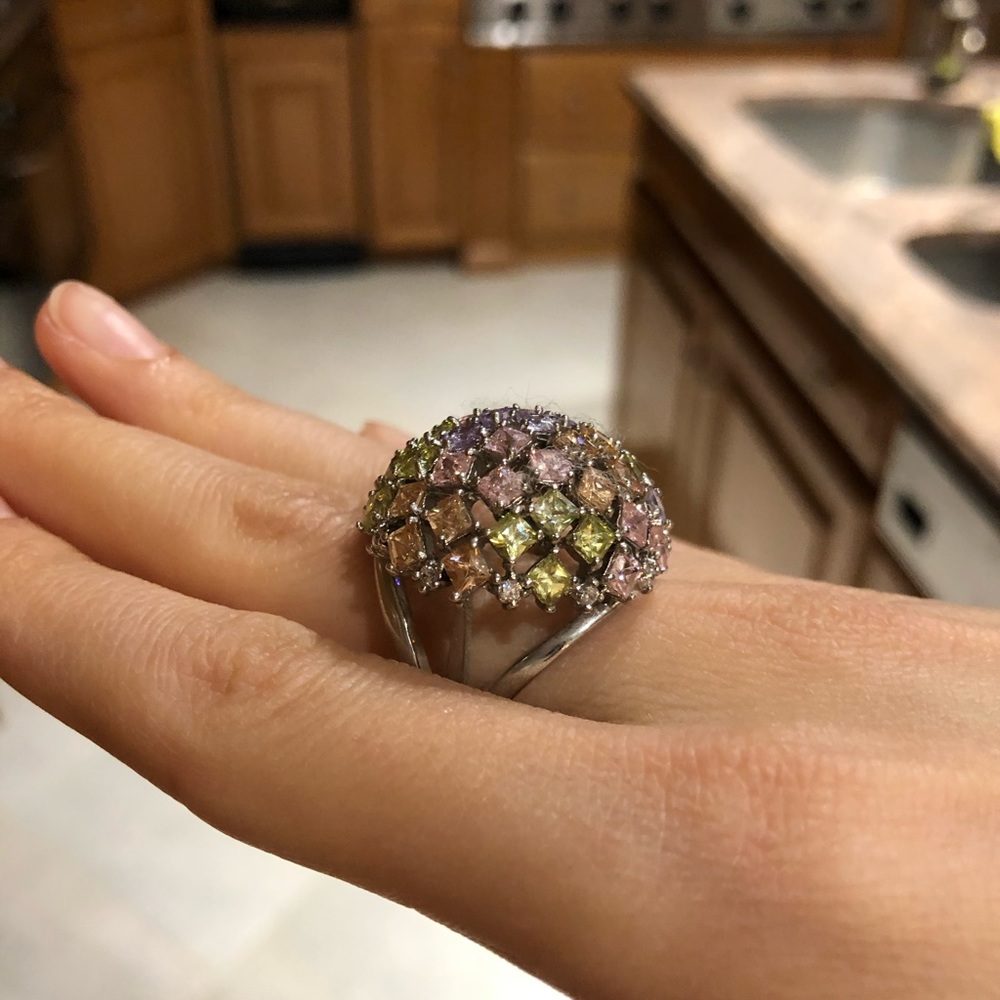 Rainbow Rhinestone Ring - Picture 3 of 4